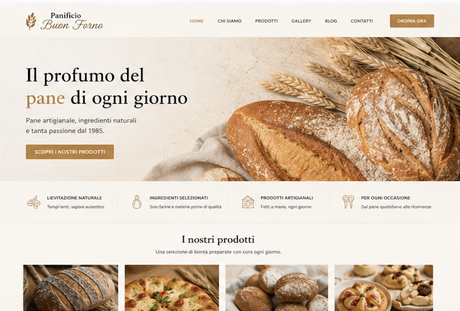 Sito web per panificio artigianale